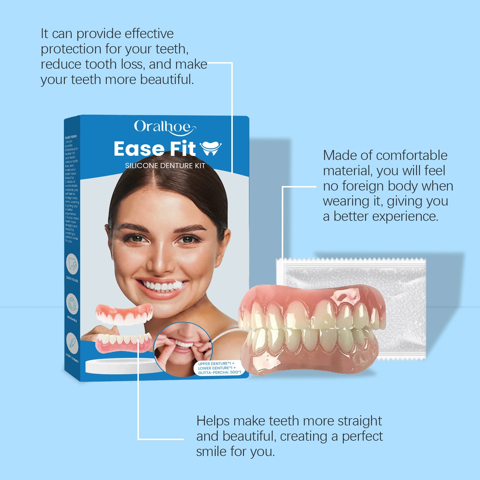 Comfortable Silicone Denture Set for Natural Smile - 11