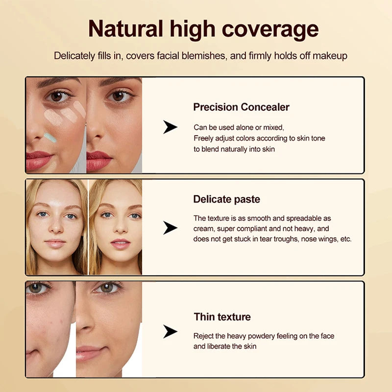 15-Color Professional Facial Concealer Palette and Brush - 11