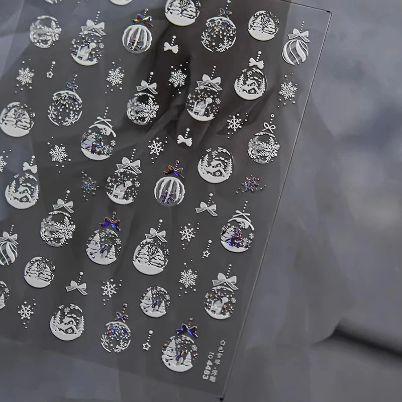 Festive Christmas Holiday Nail Art Decals