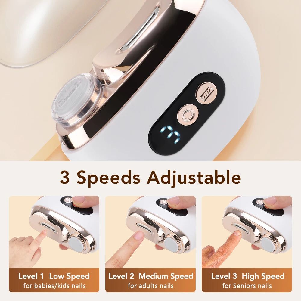 Electric Nail Trimmer and Polisher with LED Light - 3