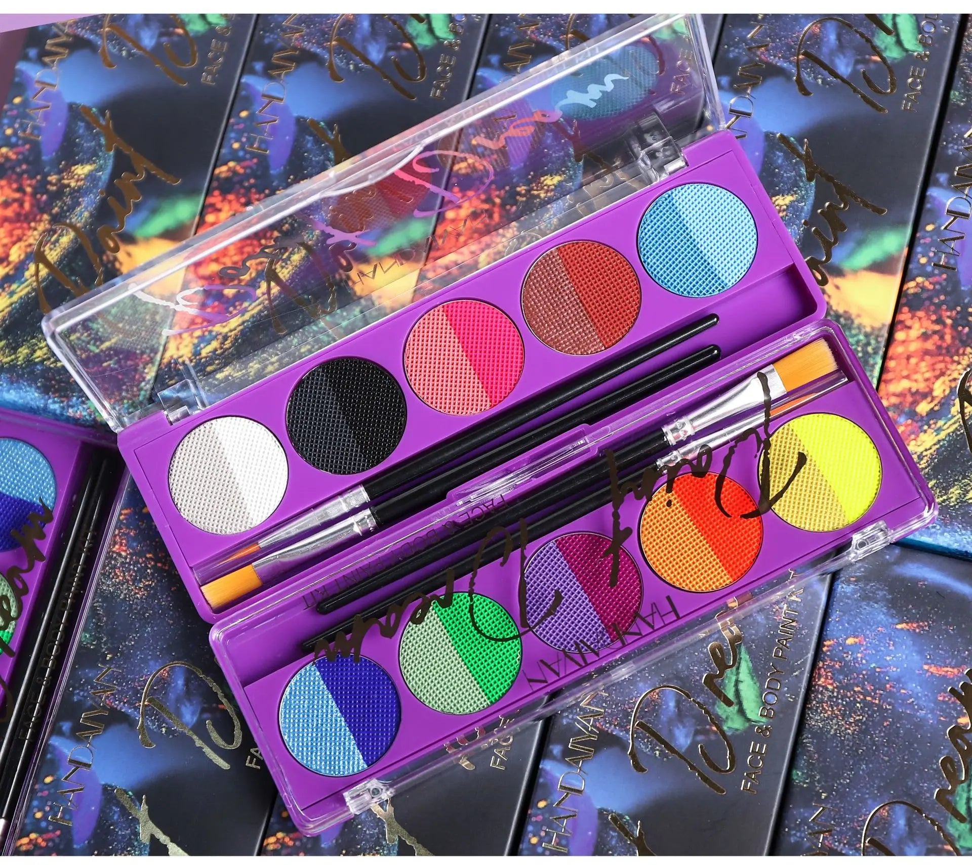 UV Neon Face and Body Paint Palette for Parties and Halloween - 19