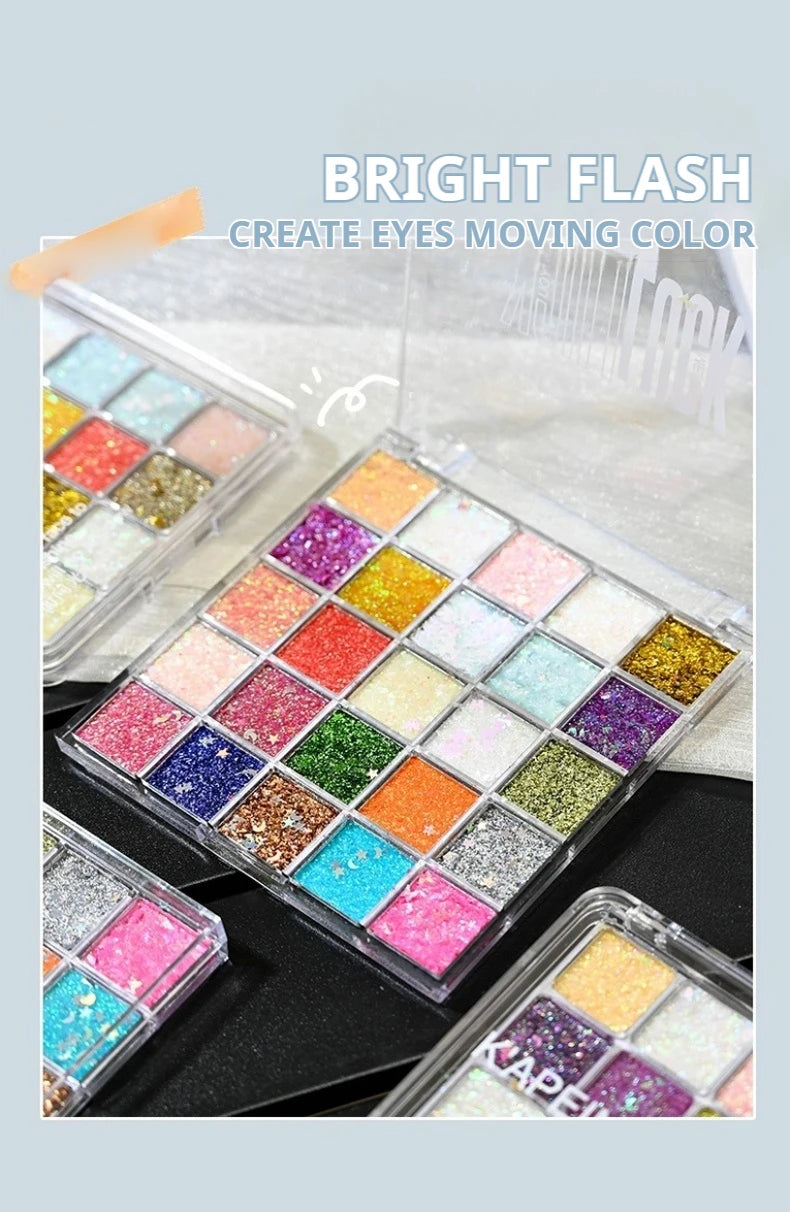 Glitter Sequin Eyeshadow Palette for Festivals and Parties