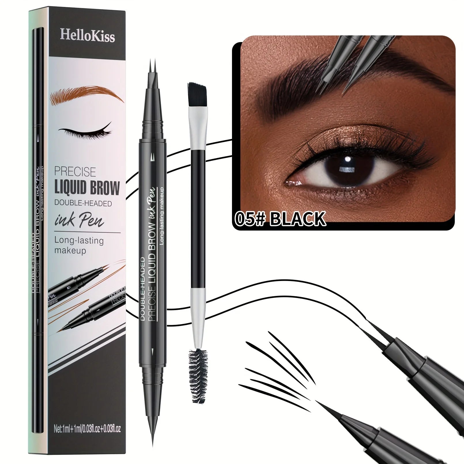 Waterproof Dual-Tip Liquid Eyebrow Pen - 18