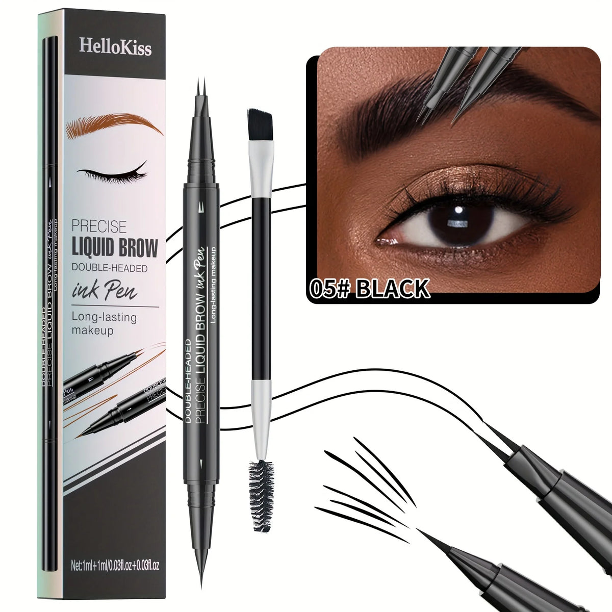 Waterproof Dual-Tip Liquid Eyebrow Pen