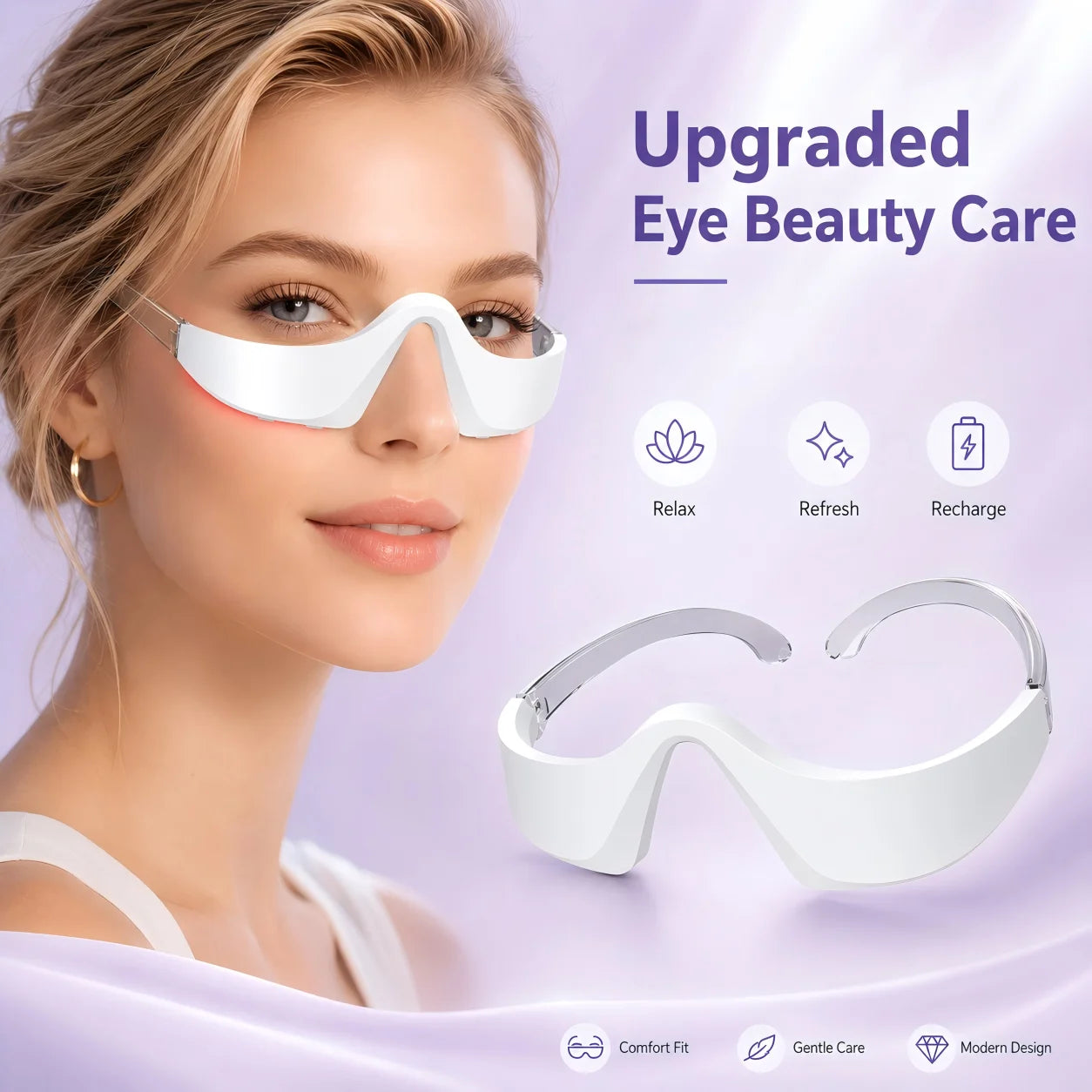 LED Red Light Therapy Eye Massager for Puffiness and Dark Circles - 8