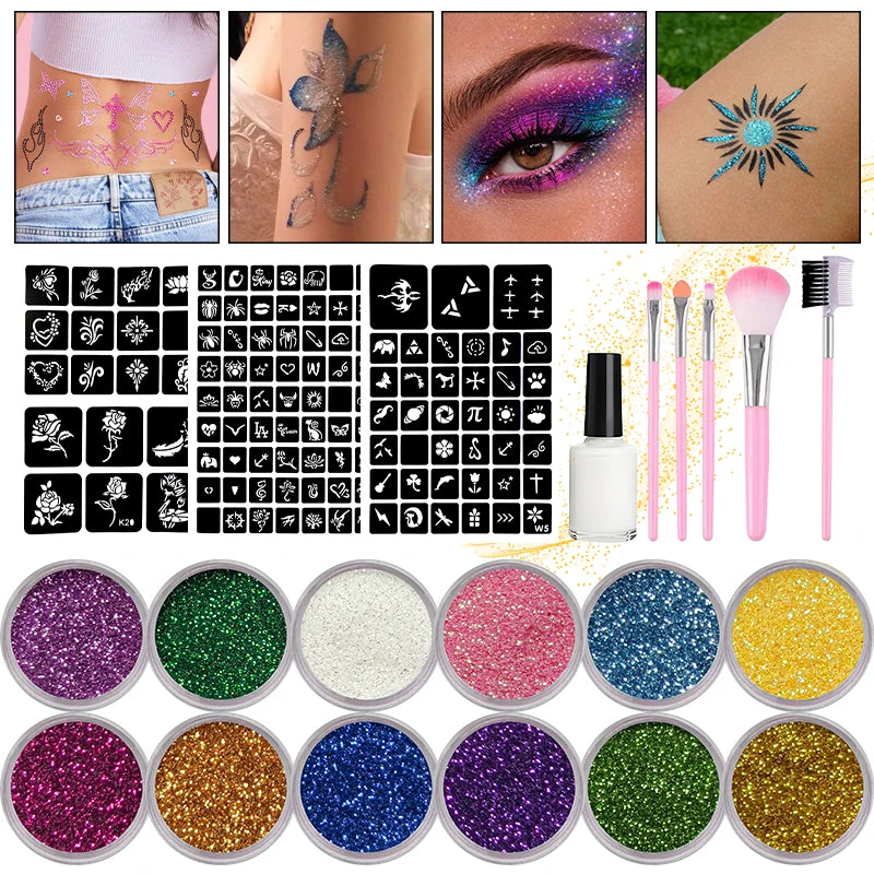 DIY Glitter Temporary Tattoo Kit for Kids and Adults
