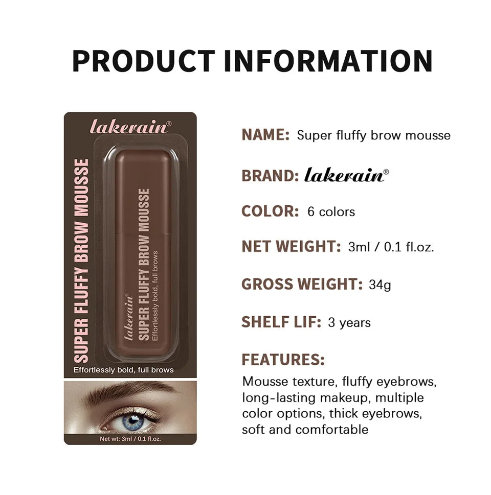 Volumizing Waterproof Eyebrow Mousse for Fluffy Brows
