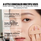 3-Color Cream Concealer Palette for Dark Circles and Blemishes