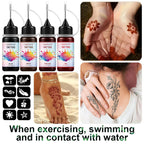 Waterproof Temporary Tattoo Ink Kit with Stencils