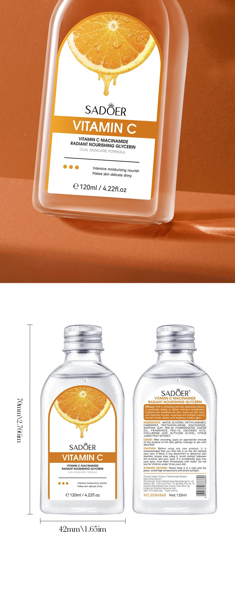Vitamin C Brightening Face Serum for Radiant Hydrated Skin