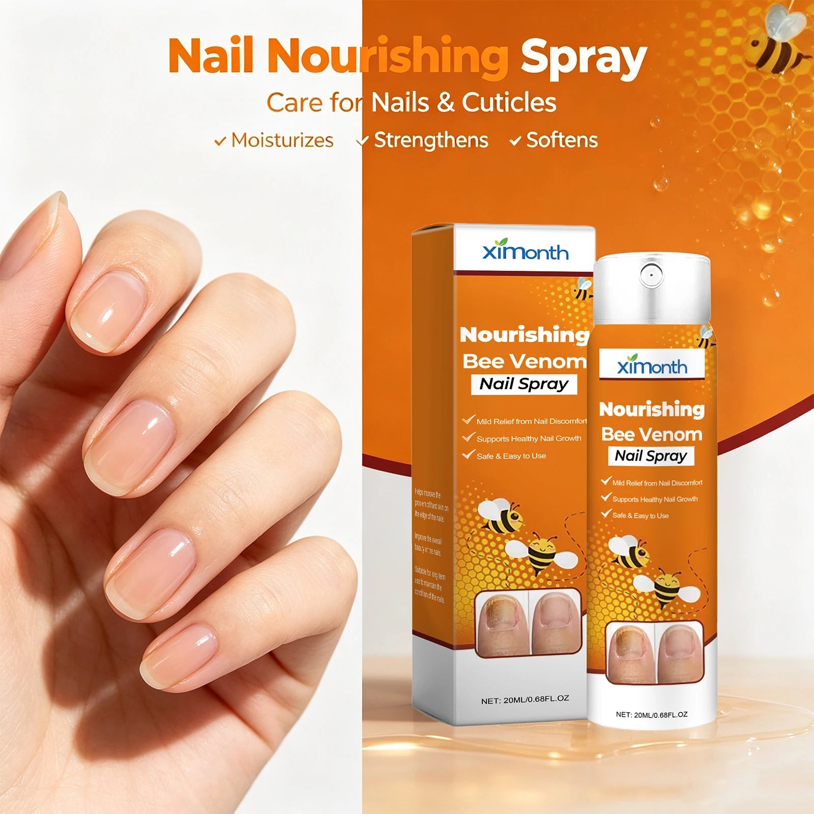 Bee Venom Nourishing Spray for Brittle and Discolored Nails - 1
