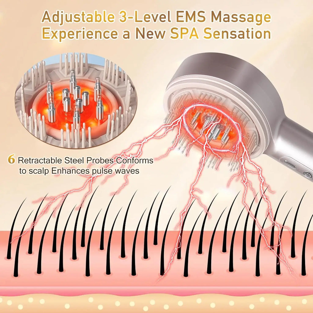 Electric Scalp Massager and Hair Growth Serum Applicator Comb