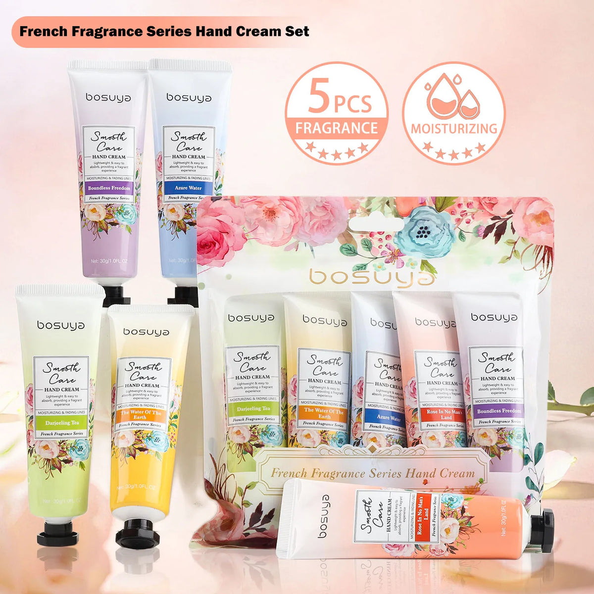 Moisturizing Floral Hand Cream Set for Dry Skin