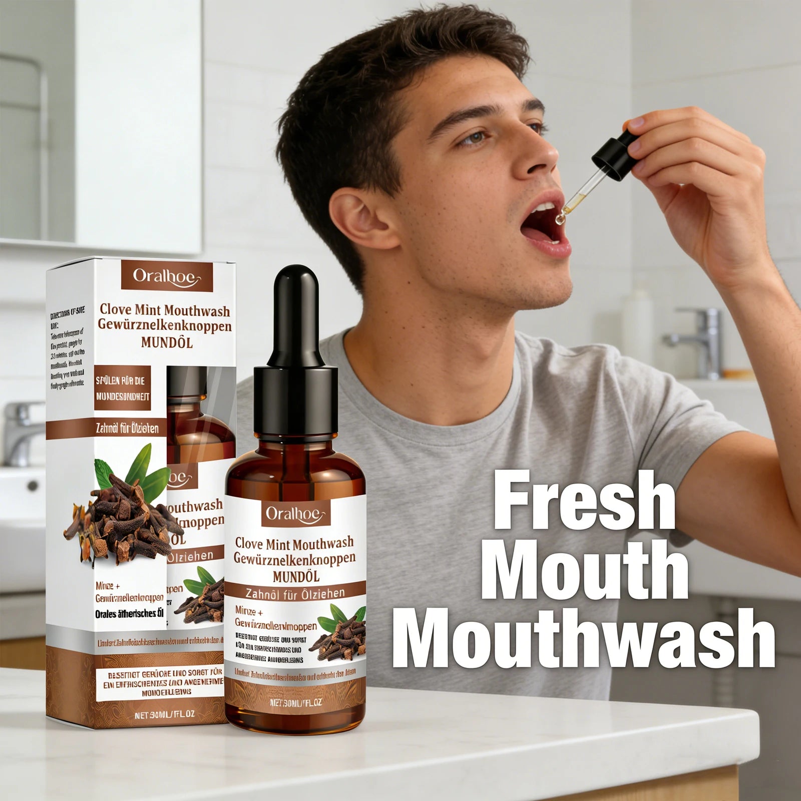 Clove Mint Mouthwash for Fresh Breath and Oral Care - 1
