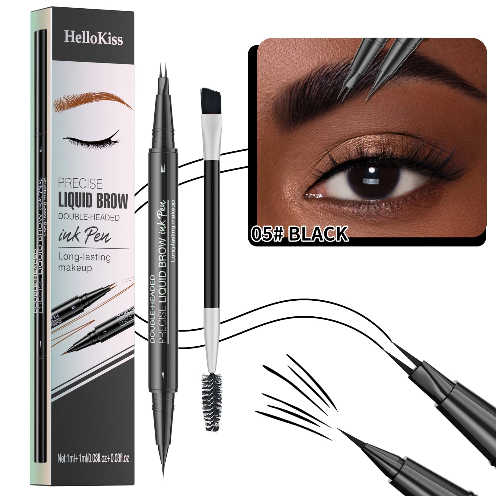 Double-Ended Waterproof Liquid Eyebrow Pen - 21