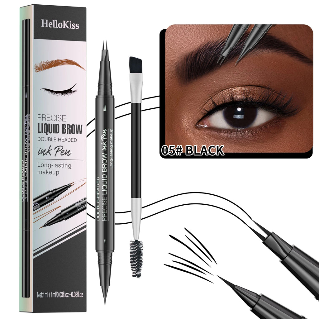 Double-Ended Waterproof Liquid Eyebrow Pen