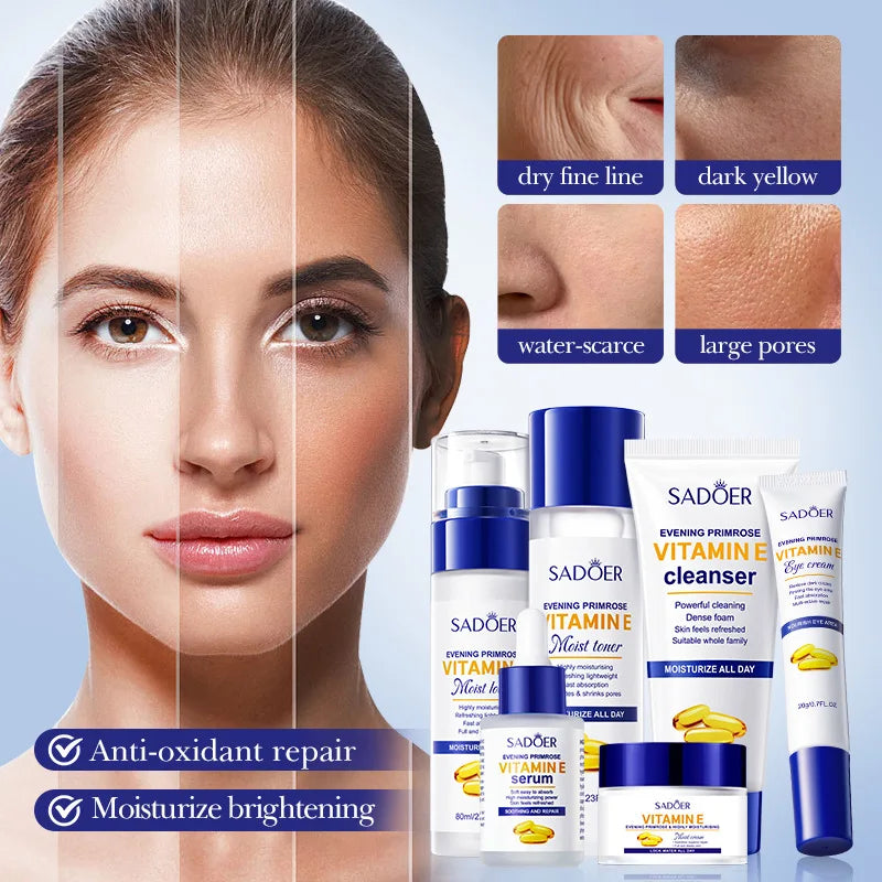 Vitamin E Deep Hydration Facial Skincare Routine Set