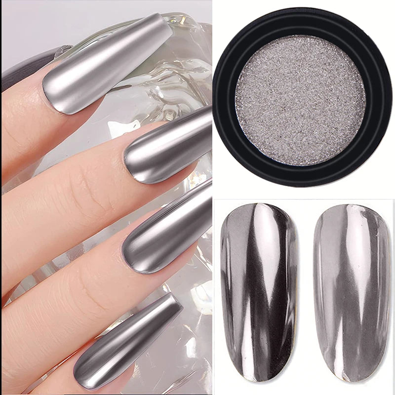 Chrome Mirror Effect Metallic Nail Art Glitter Powder