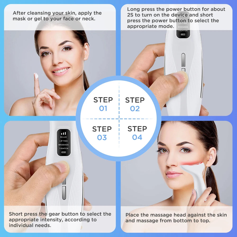LED Facial and Neck Skin Tightening Massage Device - 22
