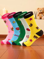 Men's Cartoon Teddy Bear Mid-Calf Crew Socks