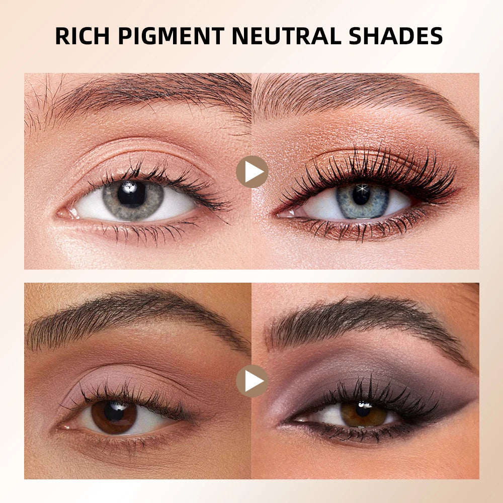 6-Color Matte Neutral Eyeshadow Palette with Brush Set - 5