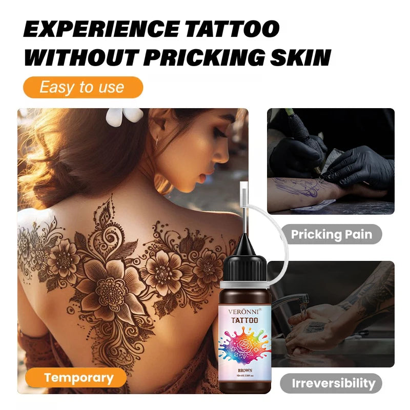 Waterproof Temporary Tattoo Ink Kit with Stencils