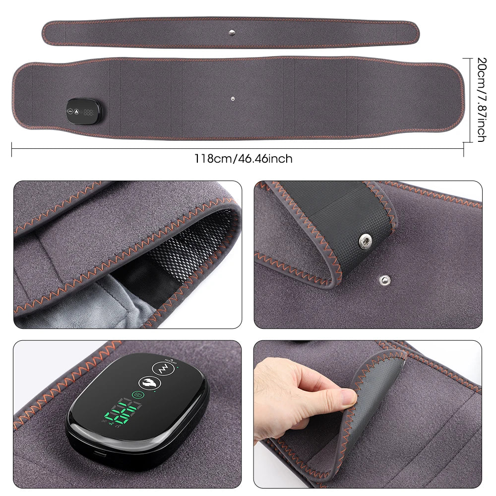 Heated Vibrating Waist Massage Belt for Back Pain Relief