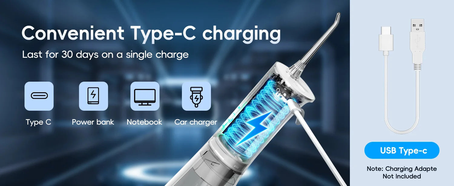 Portable Cordless Water Flosser for Deep Teeth Cleaning - 8
