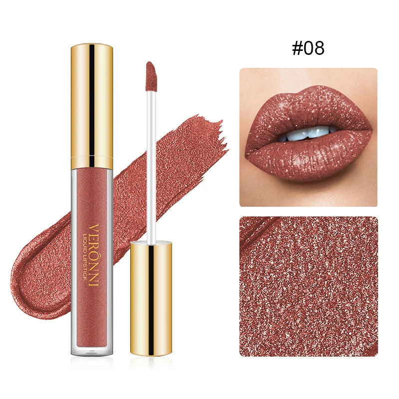 Shimmering Long-Lasting Waterproof Liquid Lipstick - 18