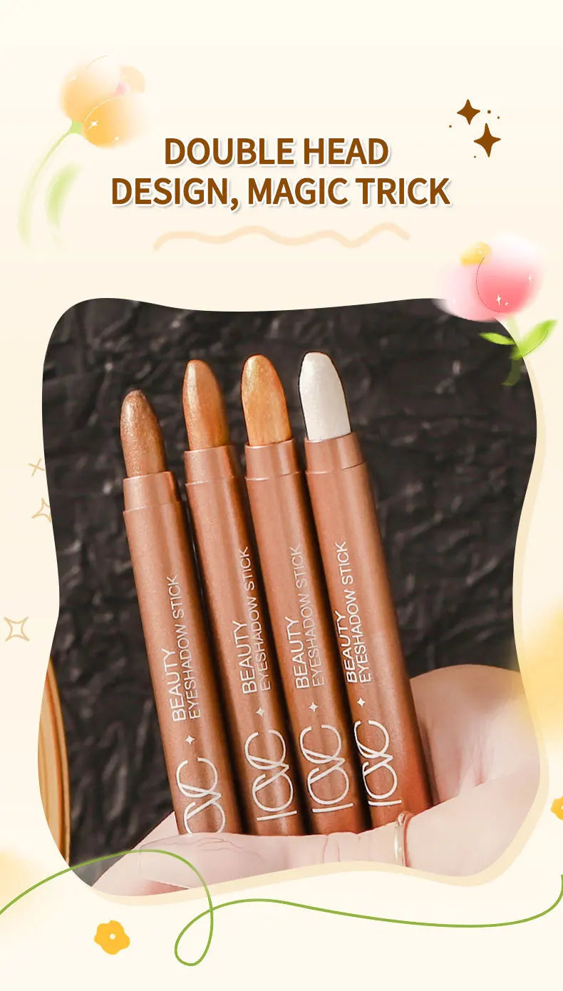 Waterproof Shimmer Eyeshadow Stick for Long-Lasting Eye Makeup