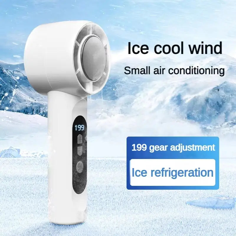 Portable Handheld Ice Cooling Turbo Fan with LED Display