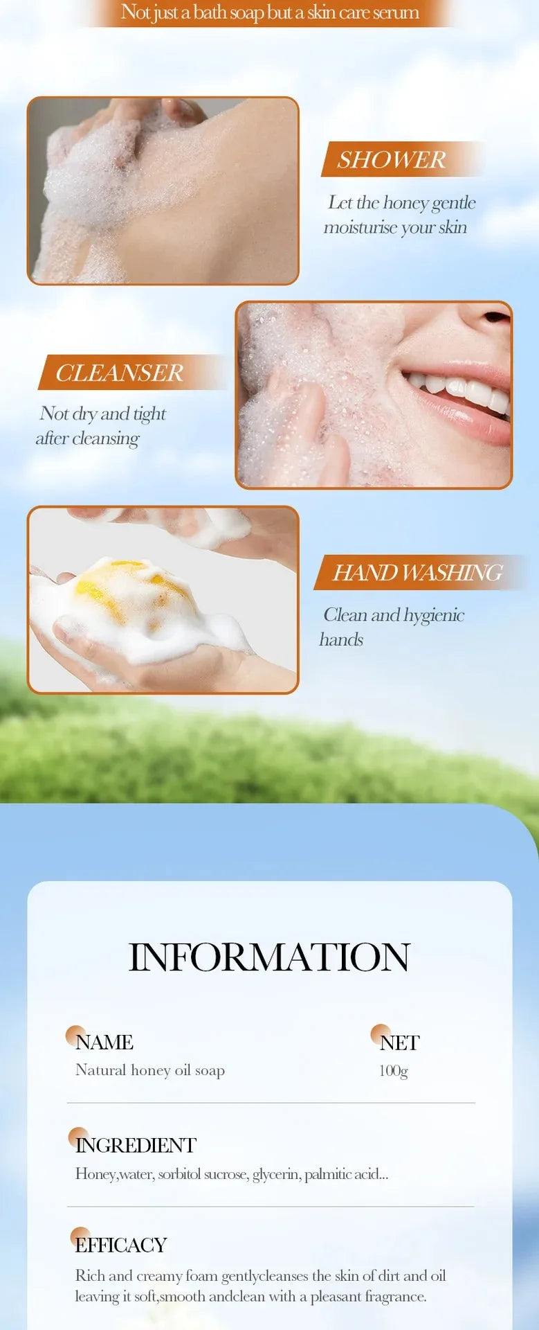 Honey Essential Oil Cleansing Soap Bar Set