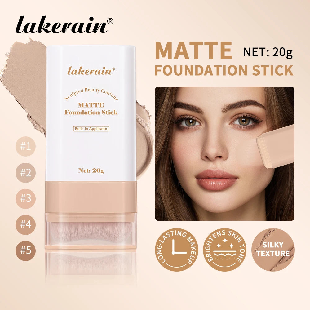 Matte Foundation Stick with Built-in Blending Brush - 1