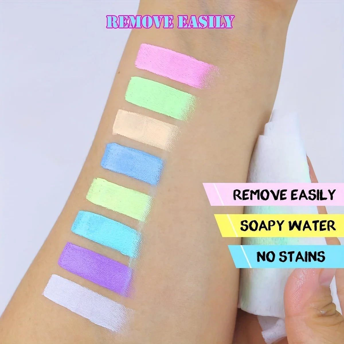 6-Color UV Glow Neon Face and Body Paint Palette