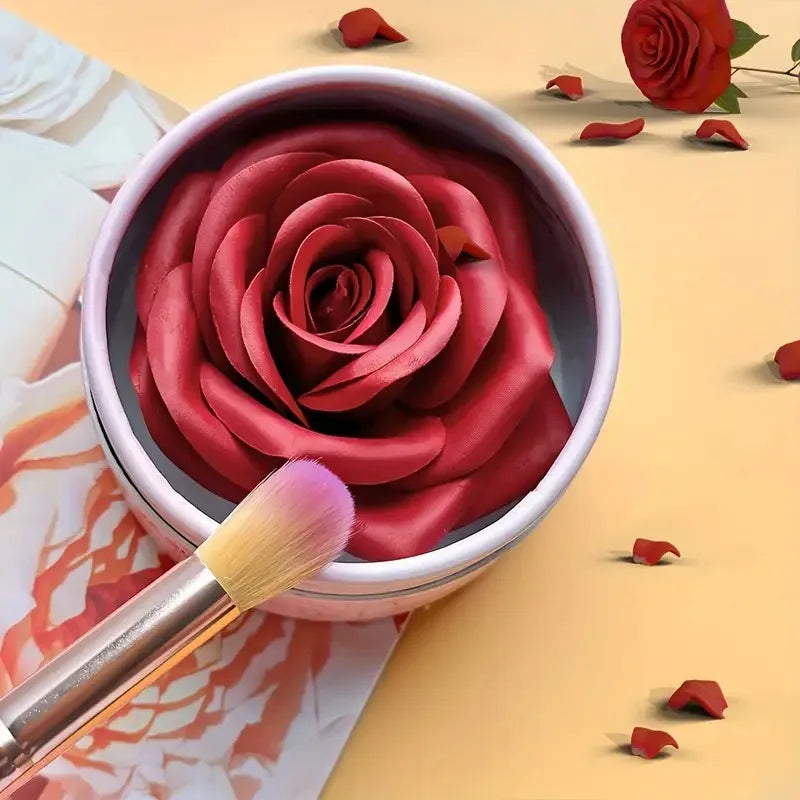 Long-Lasting Flower Petal Blush Set with Applicator Brush