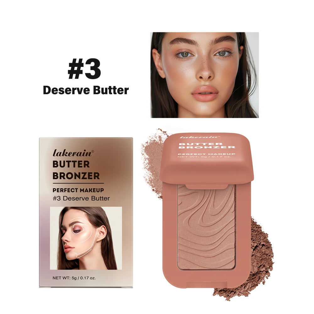 Silky Matte Butter Bronzer Powder for Sculpted Face