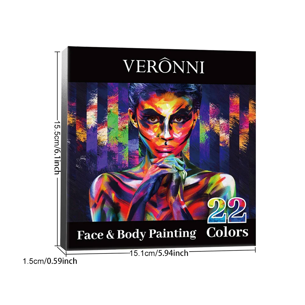 Professional Multi-Color Face and Body Paint Palette - 16