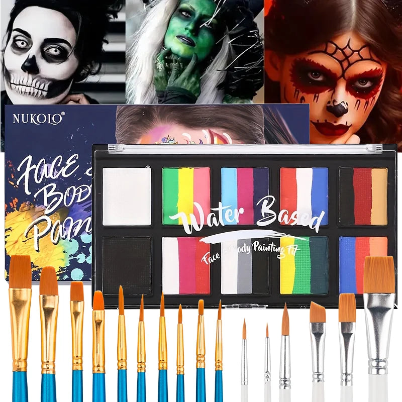 24-Color Professional Face and Body Paint Kit for Parties