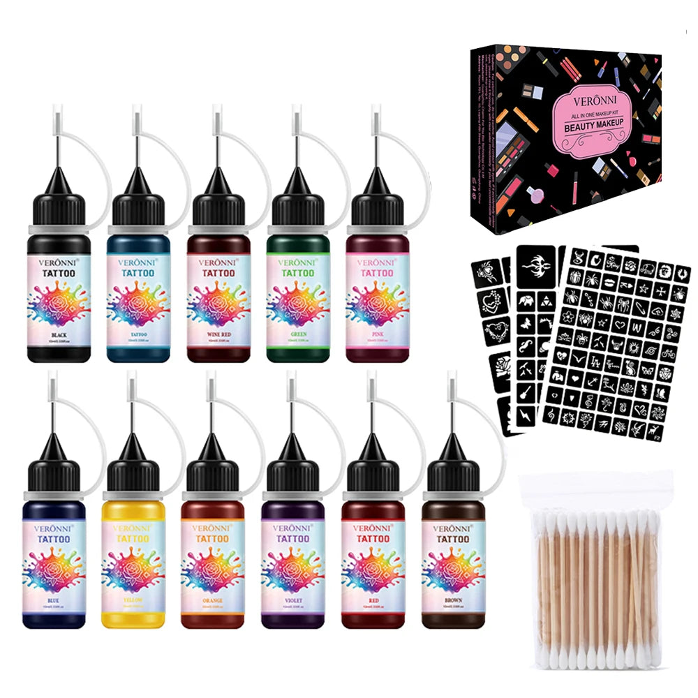 DIY Temporary Tattoo Ink Set with Stencils