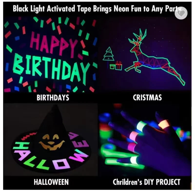Fluorescent Neon Glow Tape for Parties and Crafts