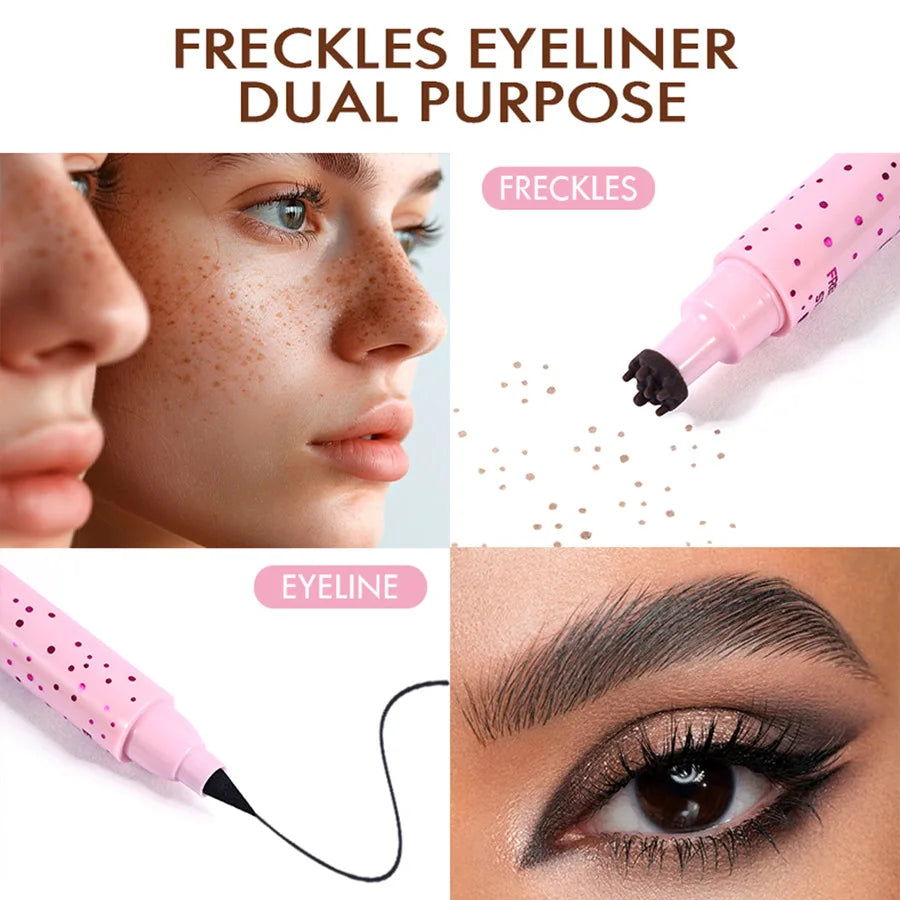 2-in-1 Waterproof Freckle Stamp and Eyeliner Pen