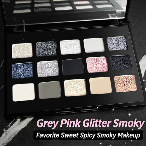 15-Color Smokey Eyeshadow Palette for Dramatic Eye Makeup
