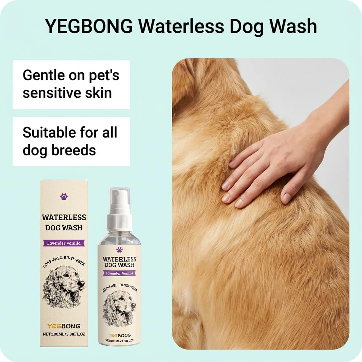 Waterless Dog Shampoo Spray for Quick Cleaning