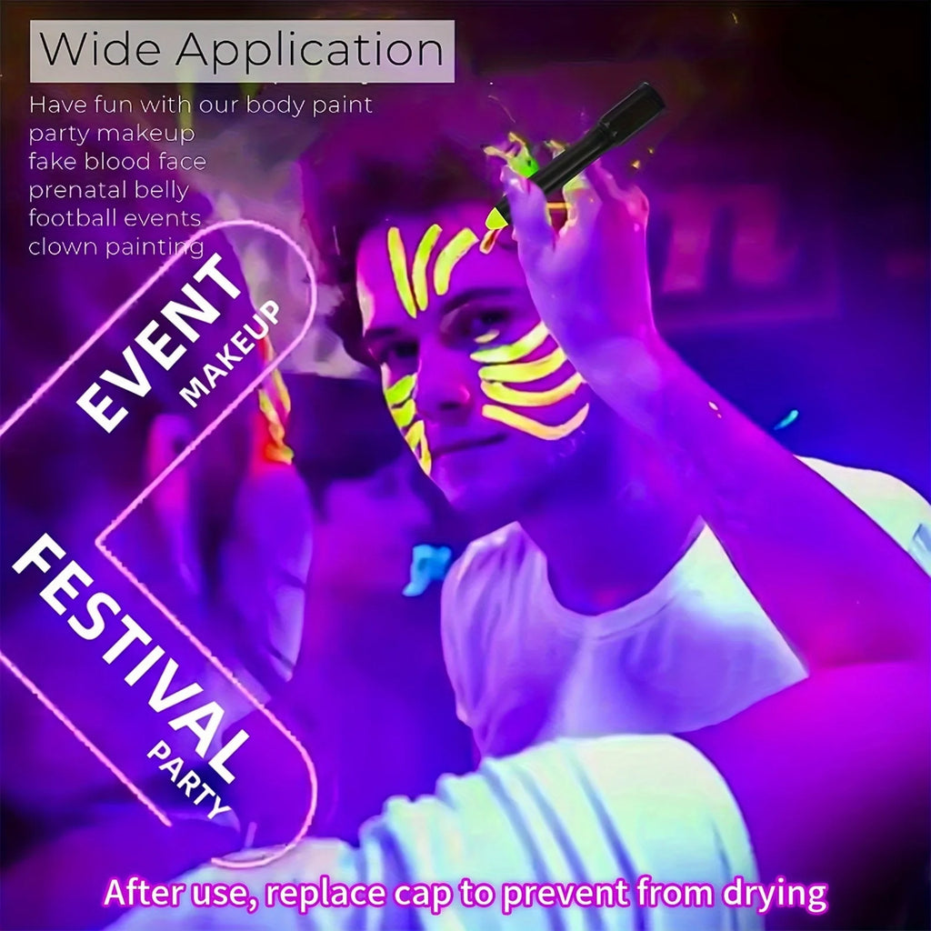 UV Neon Glow-in-the-Dark Face and Body Paint Kit
