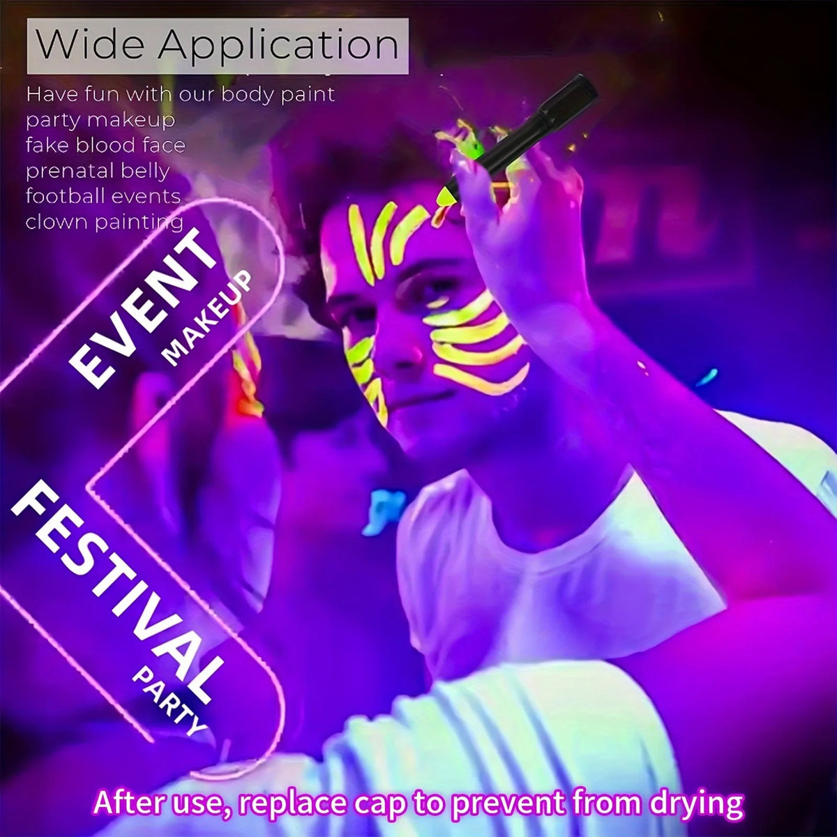 UV Neon Glow-in-the-Dark Face and Body Paint Kit