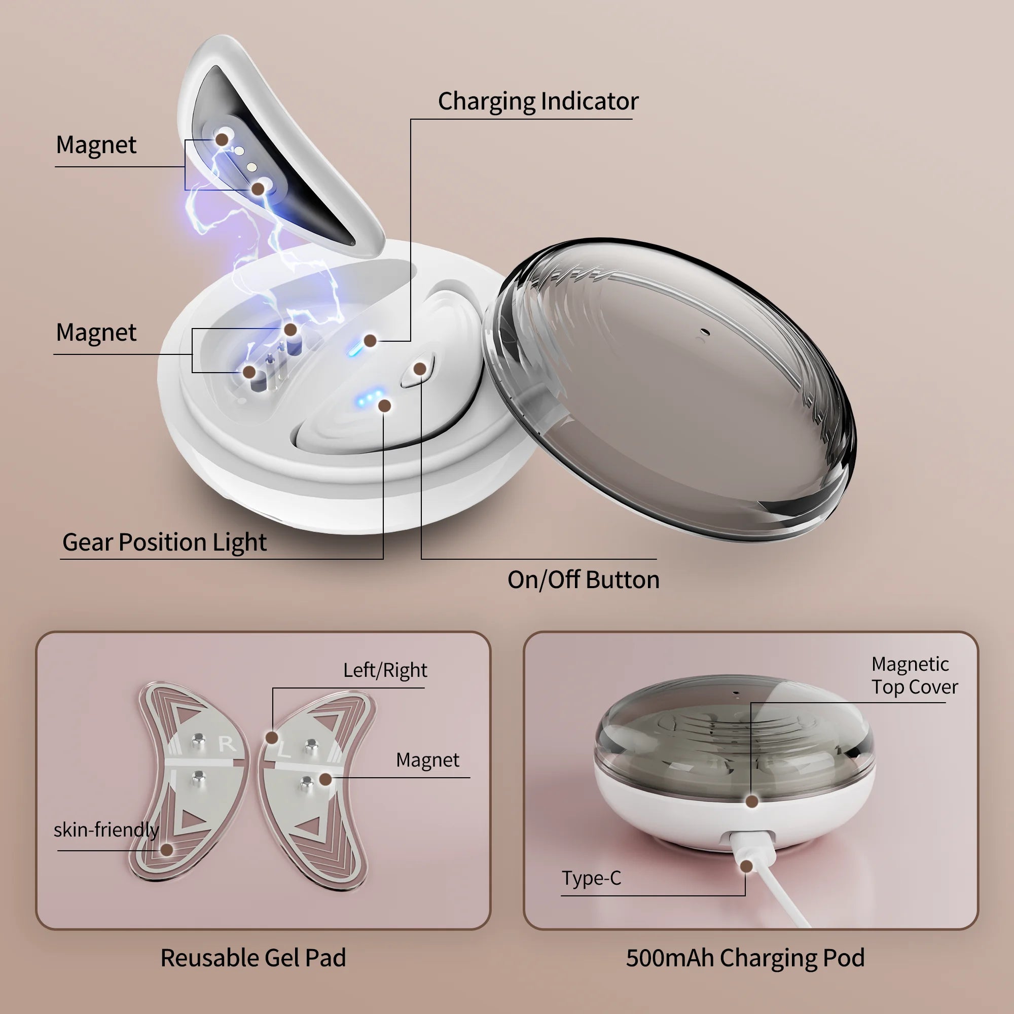 Red Light Microcurrent Under Eye Massager for Dark Circles - 11