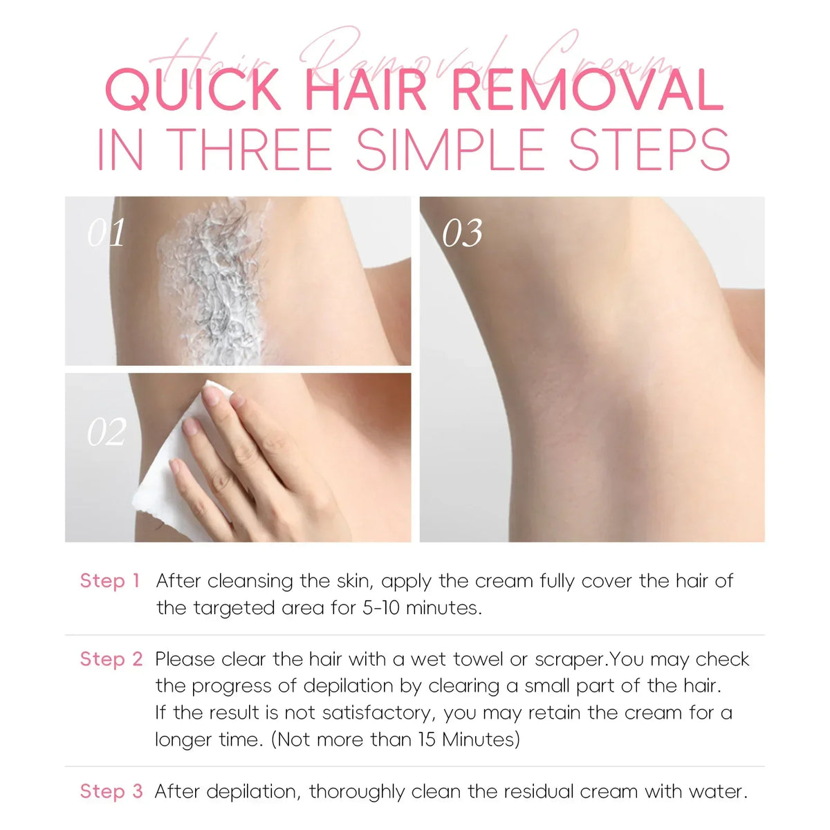 Painless Gentle Hair Removal Cream for Sensitive Skin