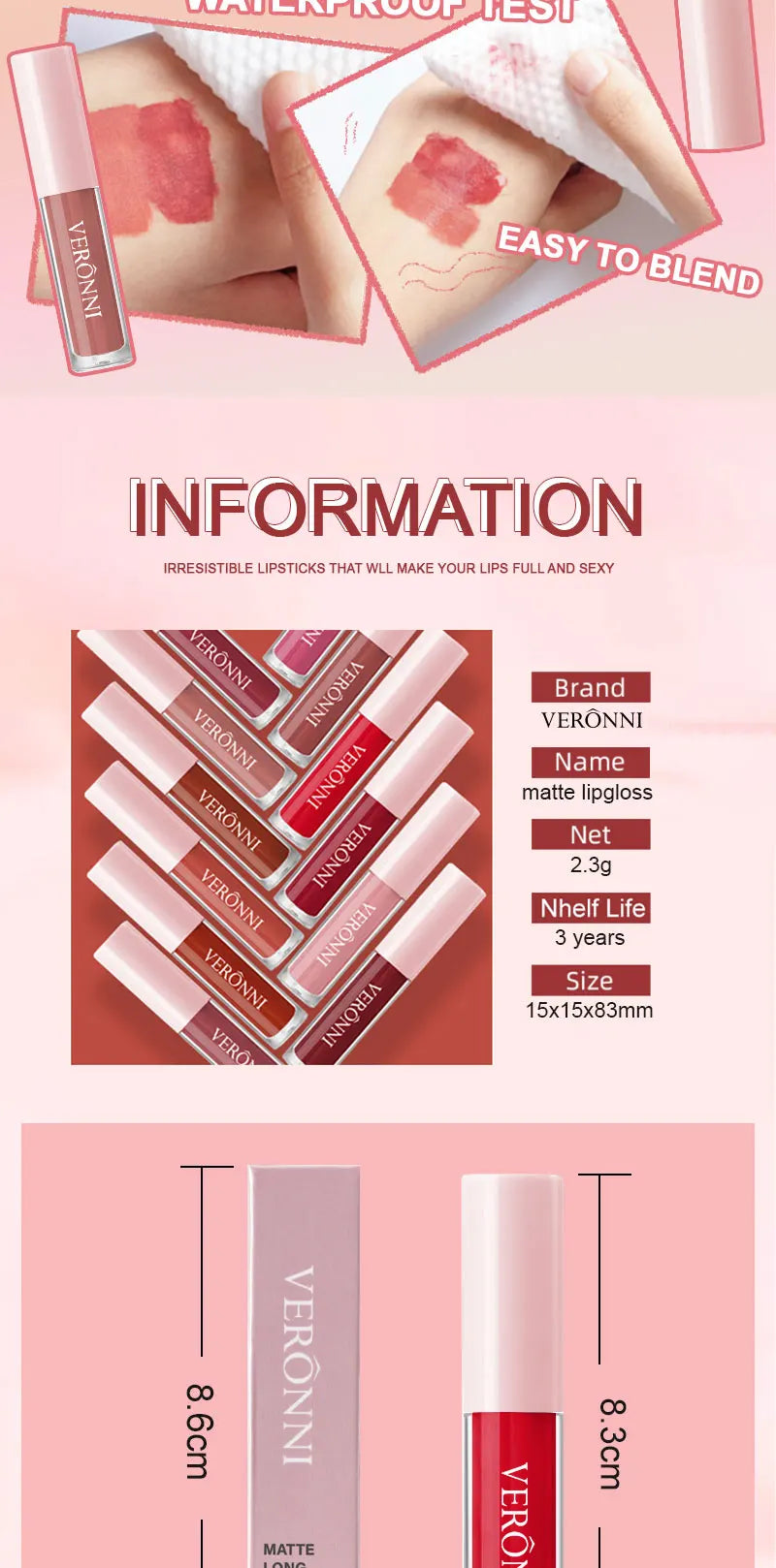 Long-Lasting Waterproof Matte Liquid Lipstick - 11