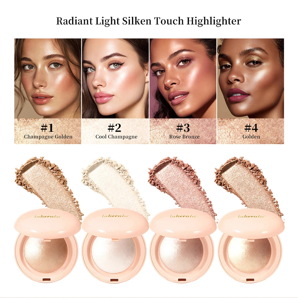 Silken Touch Shimmer Highlighter Powder for Radiant Glass Skin