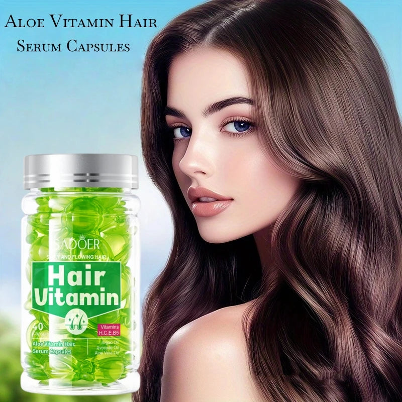 Aloe Vera Vitamin Hair Repair Serum Capsules